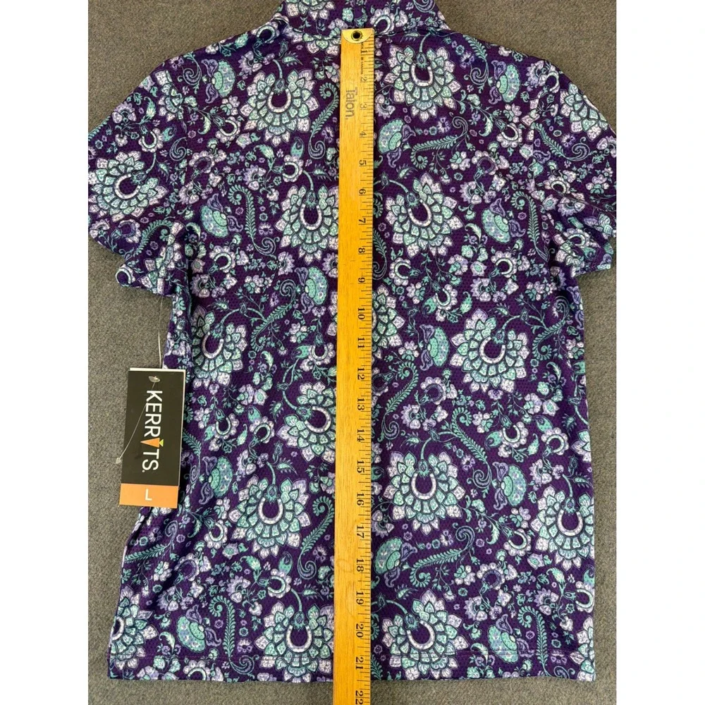 Kerrits‎ Kids Short Sleeve Shirt L Iris Lucky Paisley Ice Fil Equestrian NWT